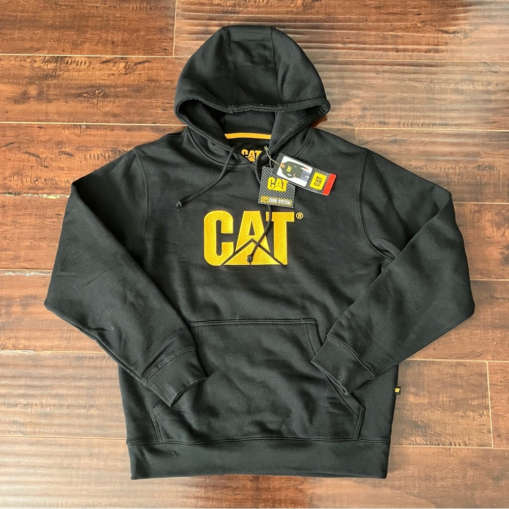 NWT Caterpillar Trademark Hooded Sweatshirt - BLK